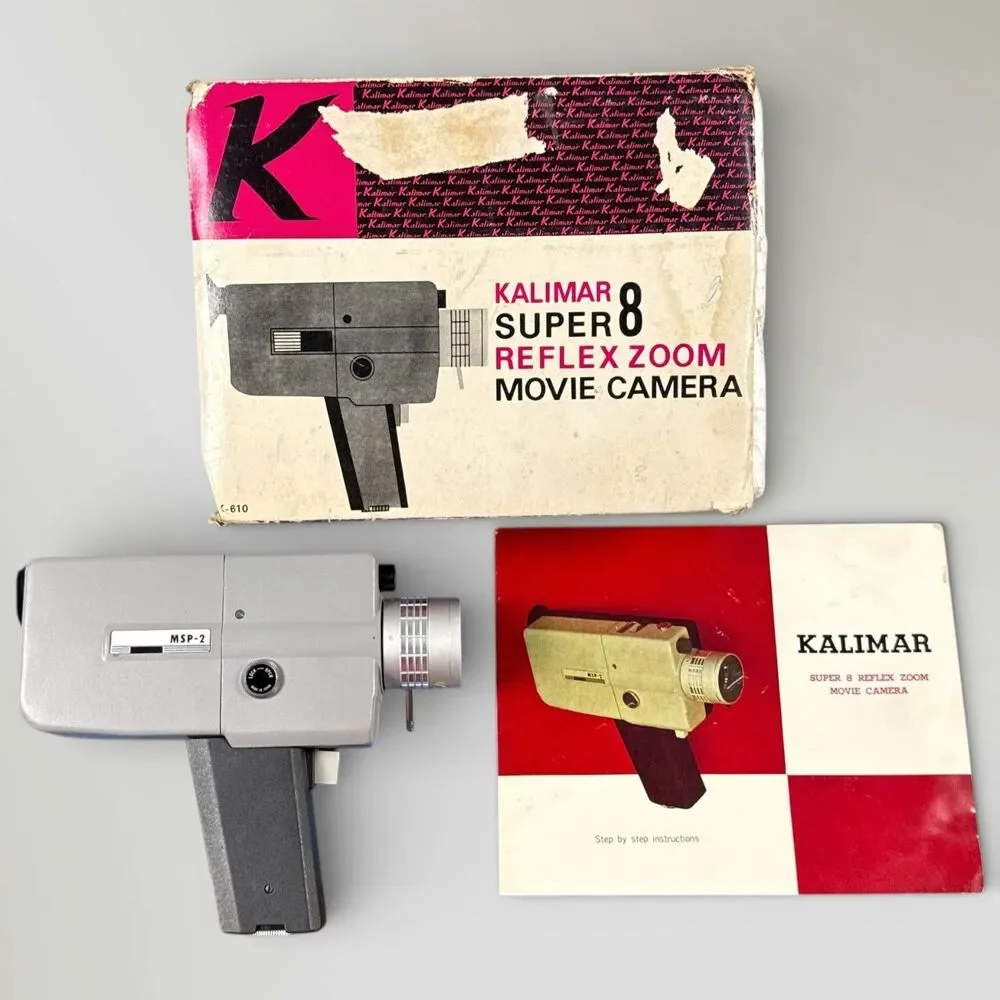 Vintage Kalimar Super 8 Reflex Zoom Film Camera Original Box and Manual Included